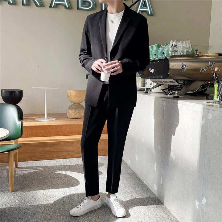 White Rascal Casual Suit Men''S Trend Loose Light Mature Suit Men''S Net Infrared Set Summer Thin - Super Amazing Store