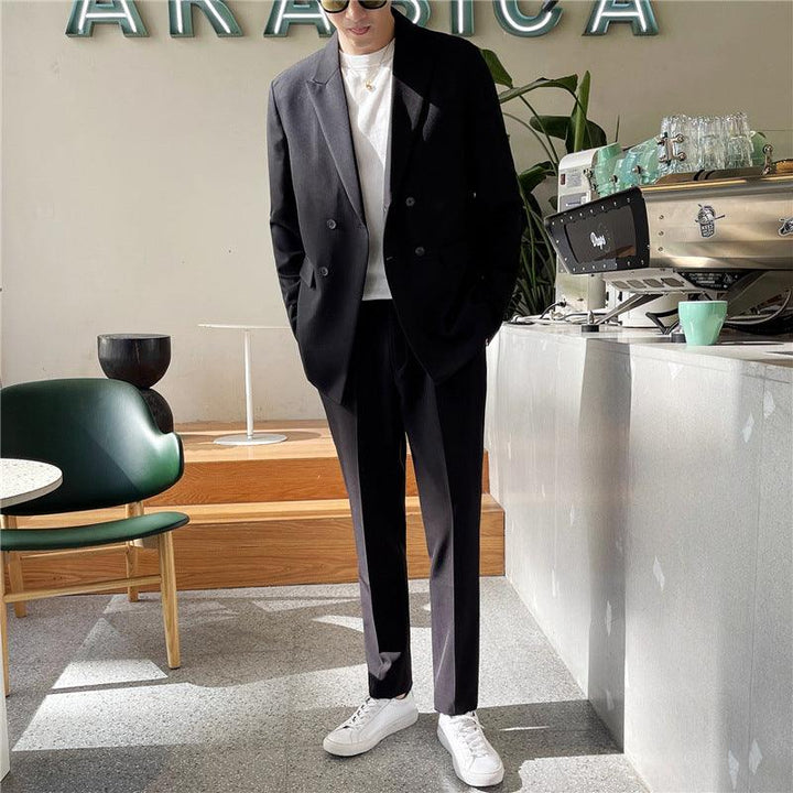 White Rascal Casual Suit Men''S Trend Loose Light Mature Suit Men''S Net Infrared Set Summer Thin - Super Amazing Store