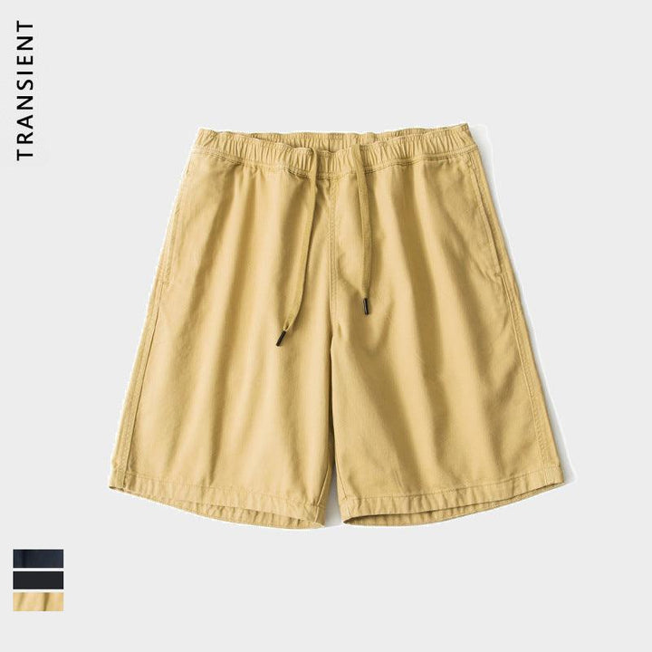 Japanese Tooling Brushed Yarn Card Solid Color Over The Knee Loose Skateboard Casual Beach Shorts Men - Super Amazing Store