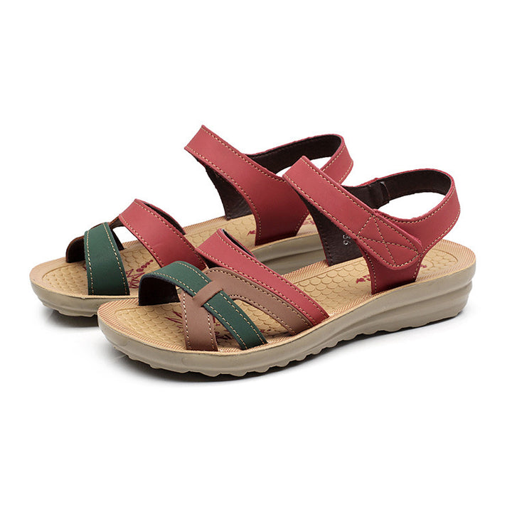 Soft Leather Flat Beach Sandals Q2