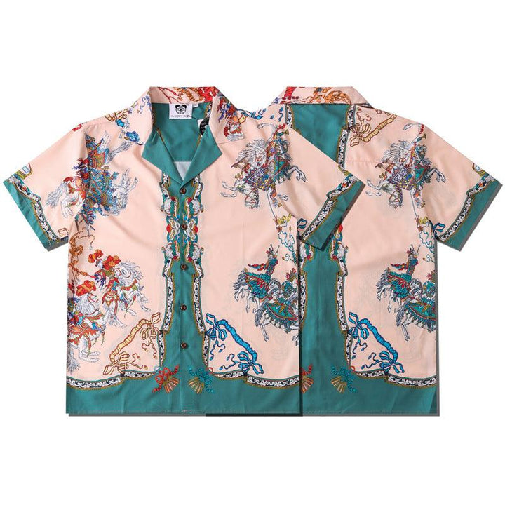 Casual Printed Short Sleeve Shirt Men Street Hawaii Beach Oversize Women Fashion Harujuku Shirts For Men - Super Amazing Store