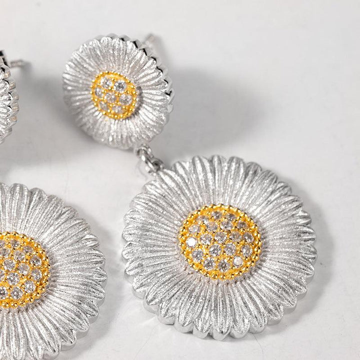 Little Daisy Earrings Female Italian Craftsmanship Retro Palace Style - Super Amazing Store