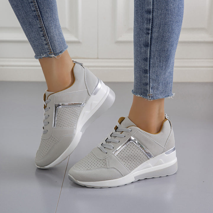 Sneakers Platform Wedge Heel Casual Shoes Lace-up Mesh Sneakers - Super Amazing Store