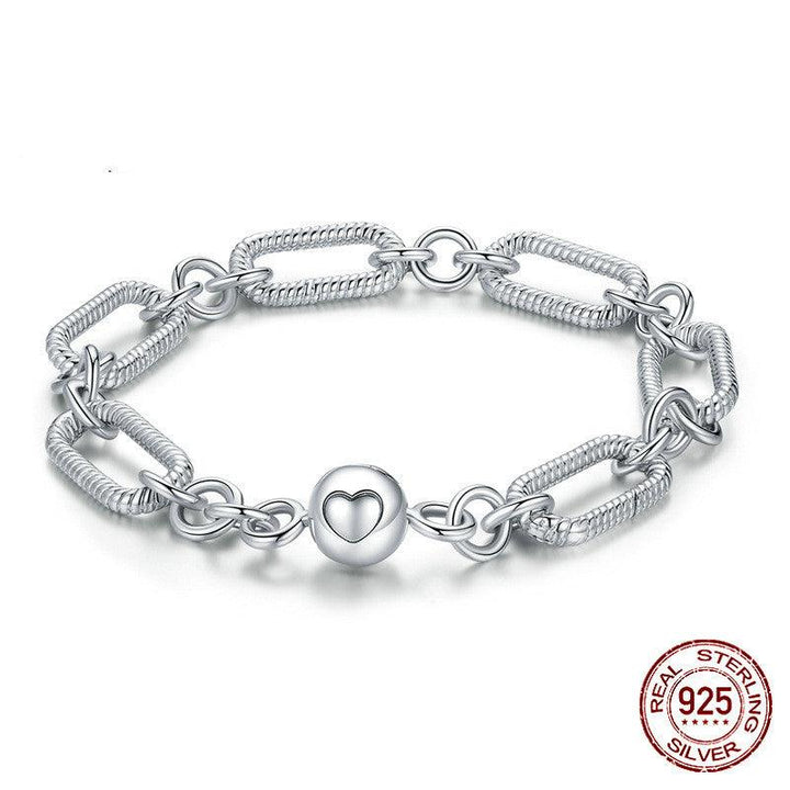 Paper Clip Love Sterling Silver S925 Bracelet Women - Super Amazing Store