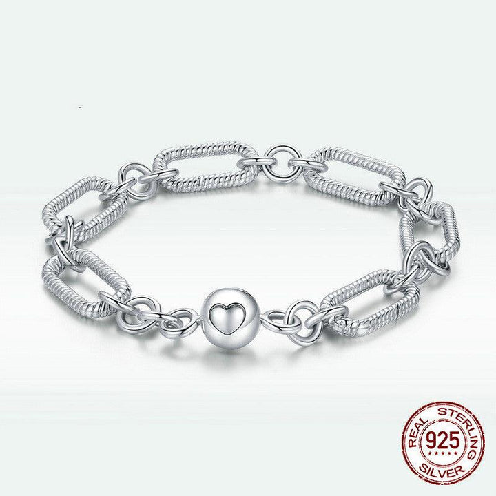 Paper Clip Love Sterling Silver S925 Bracelet Women - Super Amazing Store