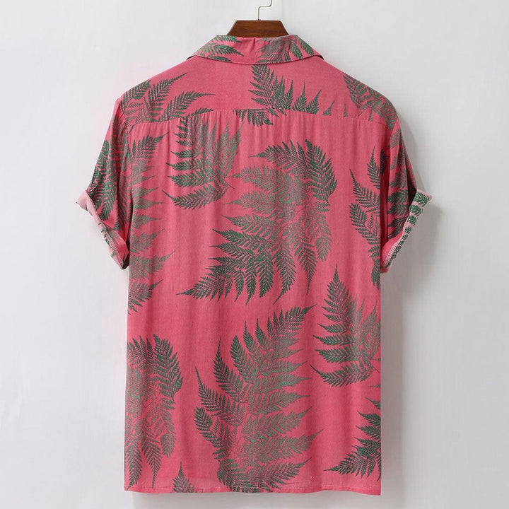 Smmer Men Hawaiian Shirt Printed Loose Streetwear Short Sleeve - Super Amazing Store