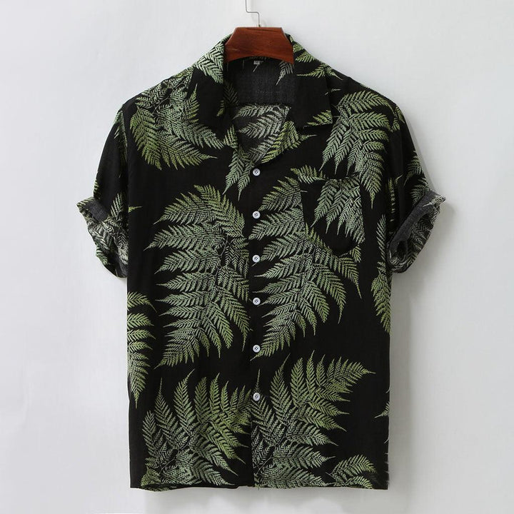 Smmer Men Hawaiian Shirt Printed Loose Streetwear Short Sleeve - Super Amazing Store