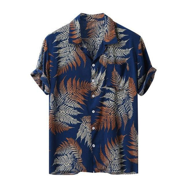 Smmer Men Hawaiian Shirt Printed Loose Streetwear Short Sleeve - Super Amazing Store