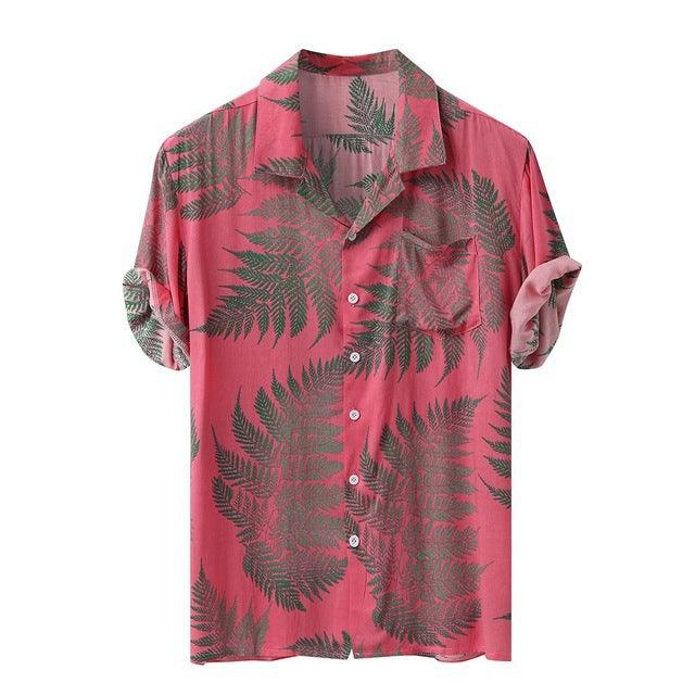 Smmer Men Hawaiian Shirt Printed Loose Streetwear Short Sleeve - Super Amazing Store