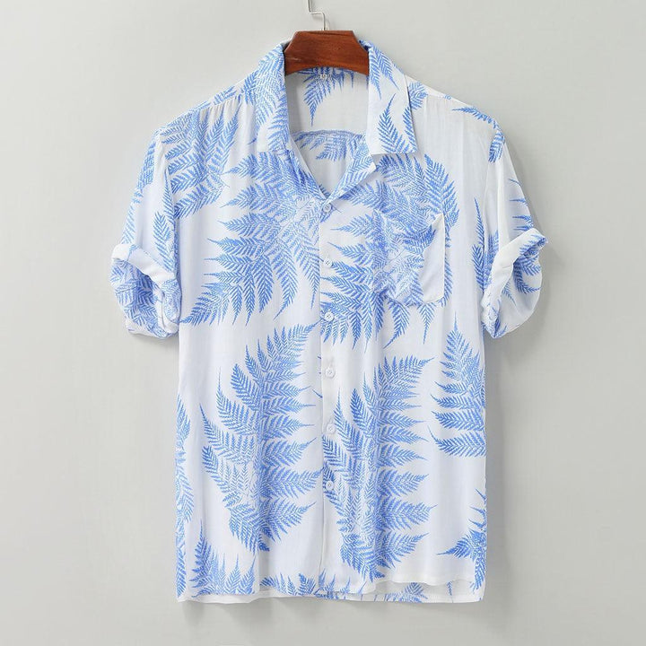 Smmer Men Hawaiian Shirt Printed Loose Streetwear Short Sleeve - Super Amazing Store