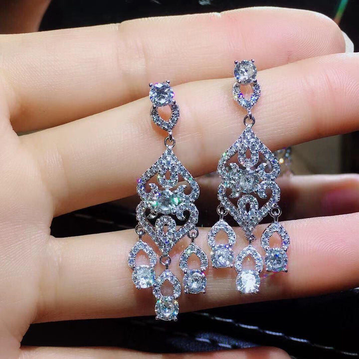 Moissan Diamond Earrings Earrings Burst Into Flames - Super Amazing Store