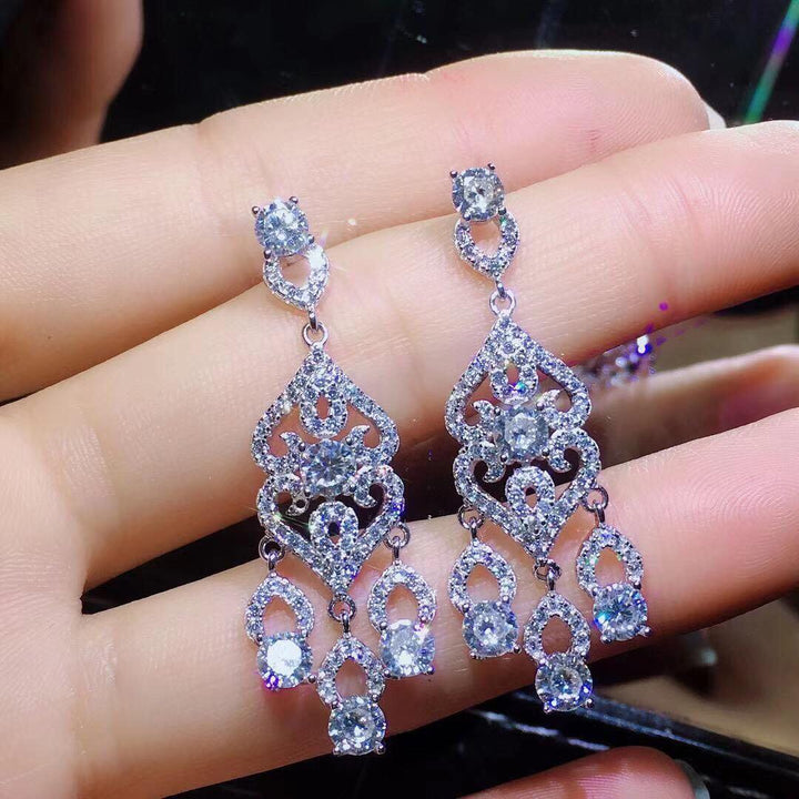 Moissan Diamond Earrings Earrings Burst Into Flames - Super Amazing Store
