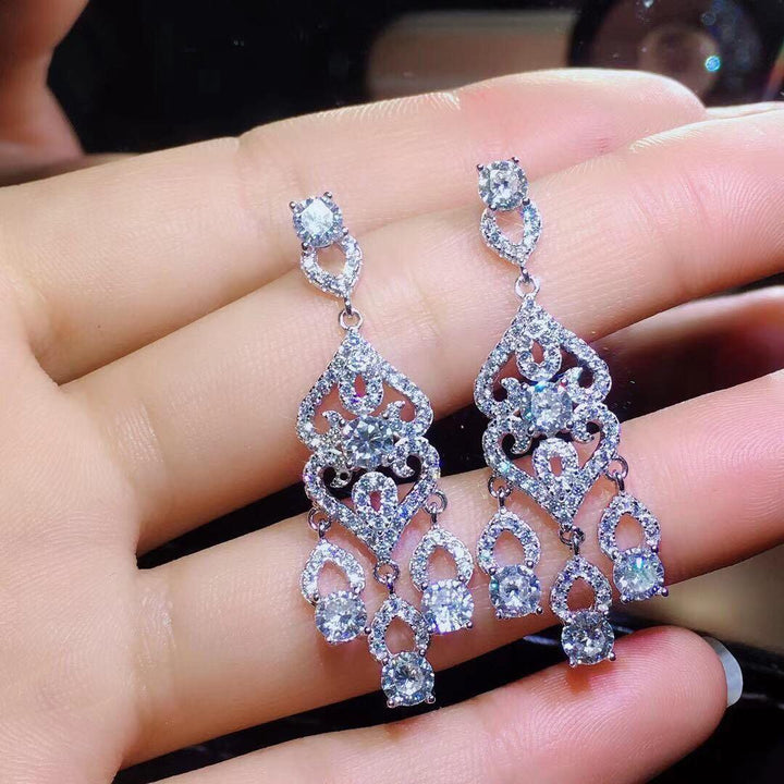 Moissan Diamond Earrings Earrings Burst Into Flames - Super Amazing Store