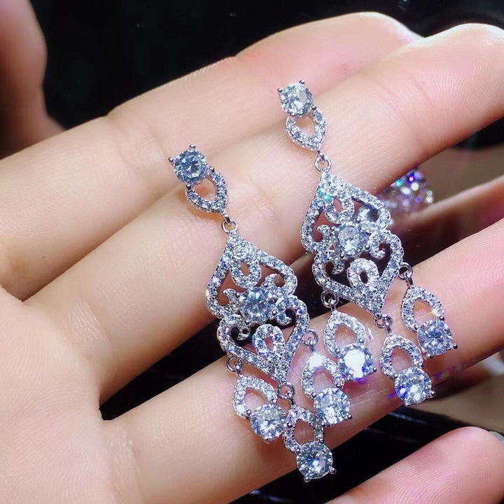 Moissan Diamond Earrings Earrings Burst Into Flames - Super Amazing Store