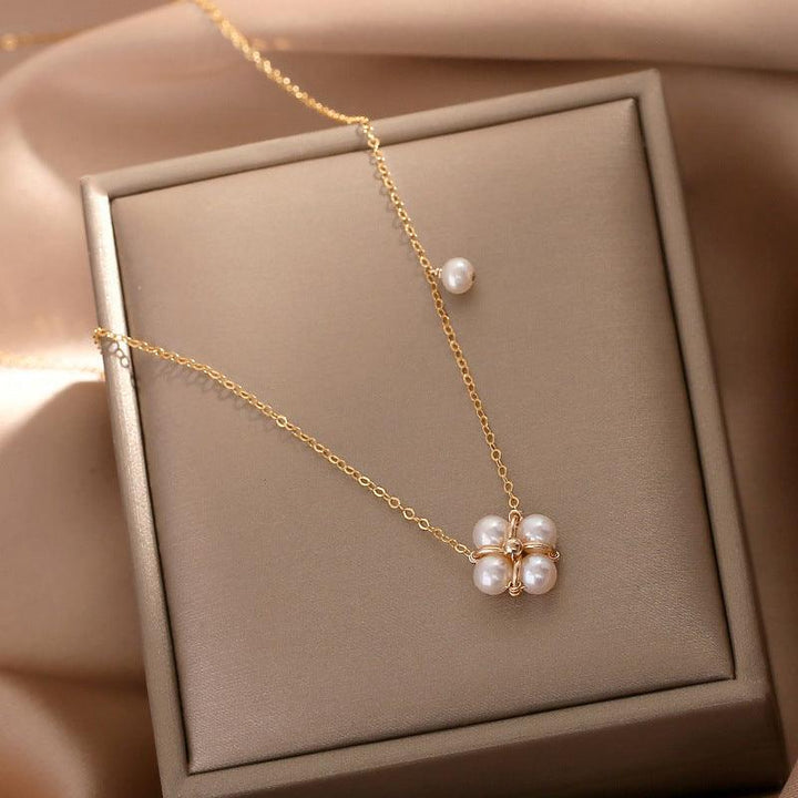 Natural Freshwater Pearl Necklace Female Clavicle Chain Ins Niche Design Net Celebrity Jewelry Gift For Girlfriend - Super Amazing Store