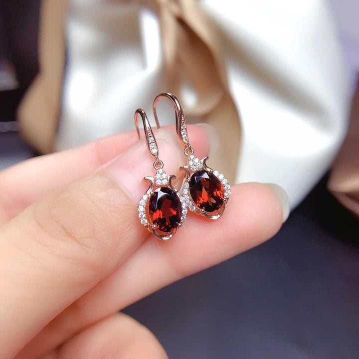 New Style Natural Mozambique Garnet Earrings For Women With All Crystals - Super Amazing Store