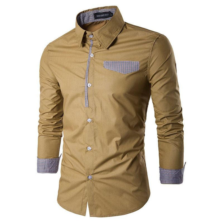 Long-sleeved Shirt New Spring Slim-fit Korean Style Trendy Casual Shirt Men's - Super Amazing Store