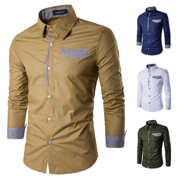 Long-sleeved Shirt New Spring Slim-fit Korean Style Trendy Casual Shirt Men's - Super Amazing Store