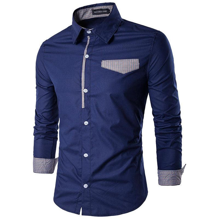 Long-sleeved Shirt New Spring Slim-fit Korean Style Trendy Casual Shirt Men's - Super Amazing Store