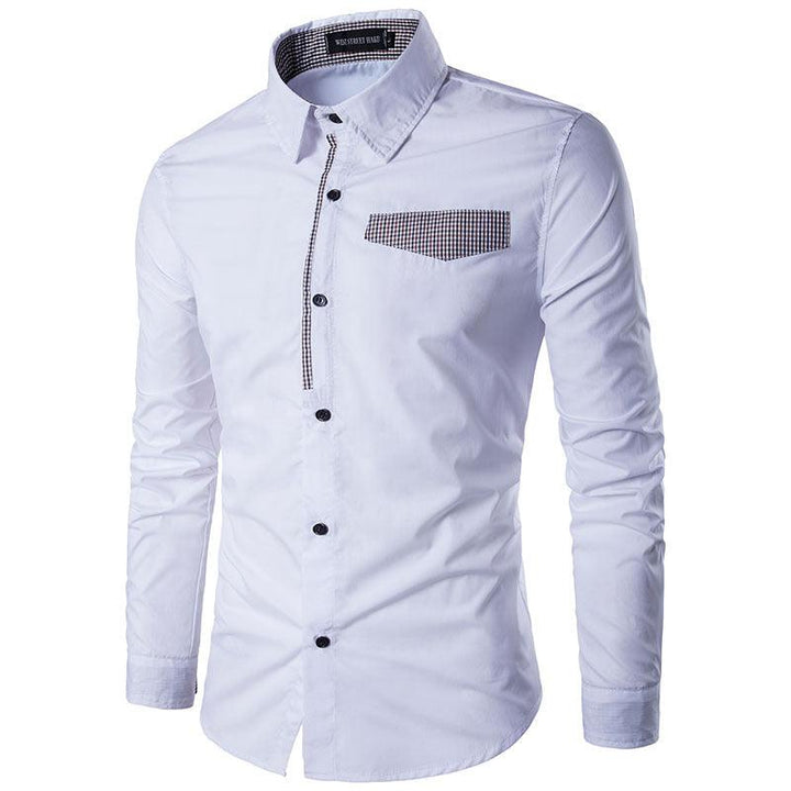 Long-sleeved Shirt New Spring Slim-fit Korean Style Trendy Casual Shirt Men's - Super Amazing Store