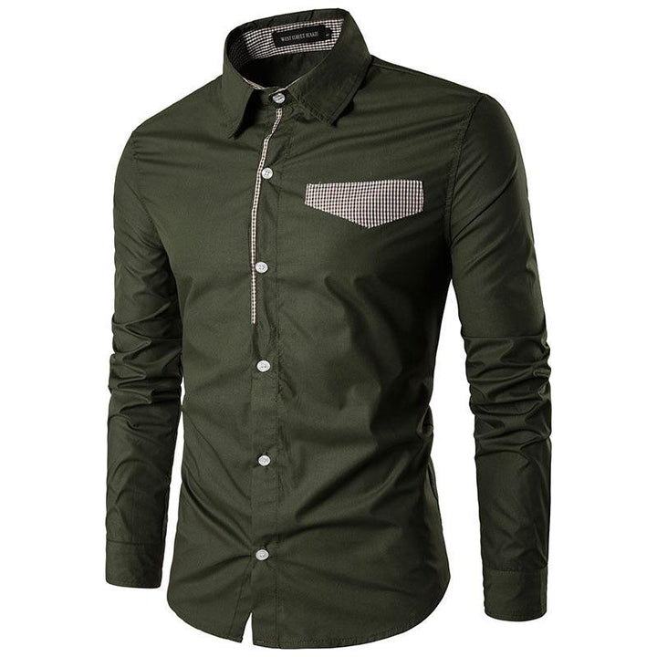 Long-sleeved Shirt New Spring Slim-fit Korean Style Trendy Casual Shirt Men's - Super Amazing Store