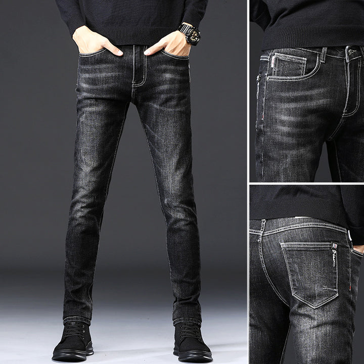 Jeans Men's Slim-Fit Casual Jeans With Small Feet Q2