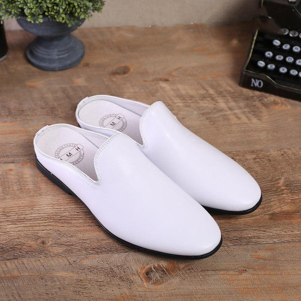 Summer Fashion Casual Men's Slippers, Soft Leather Soft Sole Baotou Half Slippers - Super Amazing Store