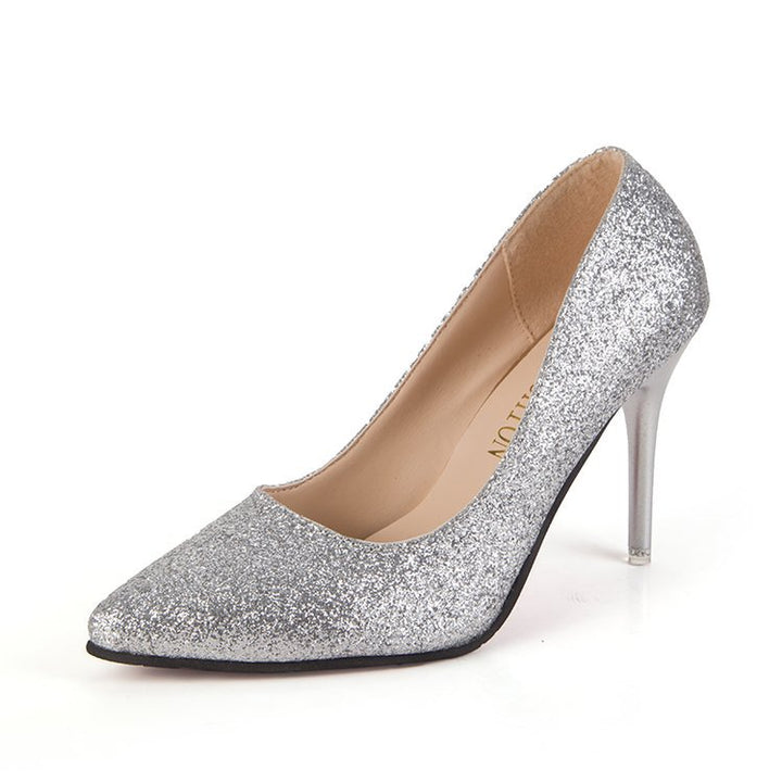 Women's Stiletto Glitter Base Heels - Super Amazing Store