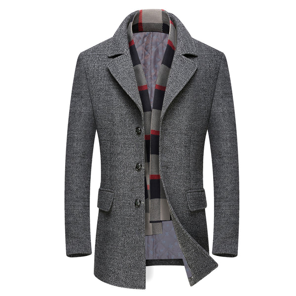 Middle Aged Men Thick Lapel Coat Q2