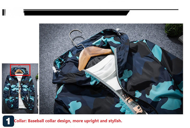 Camouflage Jackets Casual Mens Coat Men's Hooded Luminous Zipper Coats MWJ011-Super Amazing Store