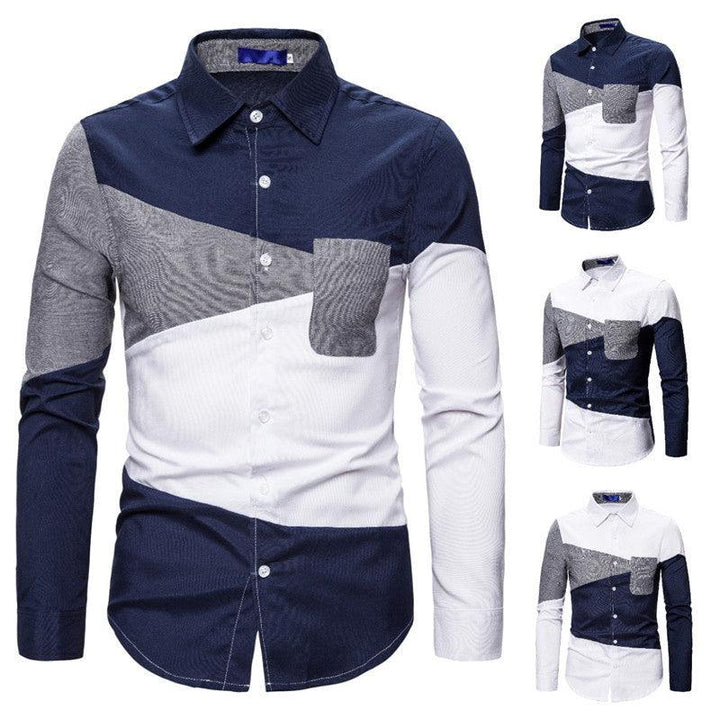 Men's color block shirt - Super Amazing Store