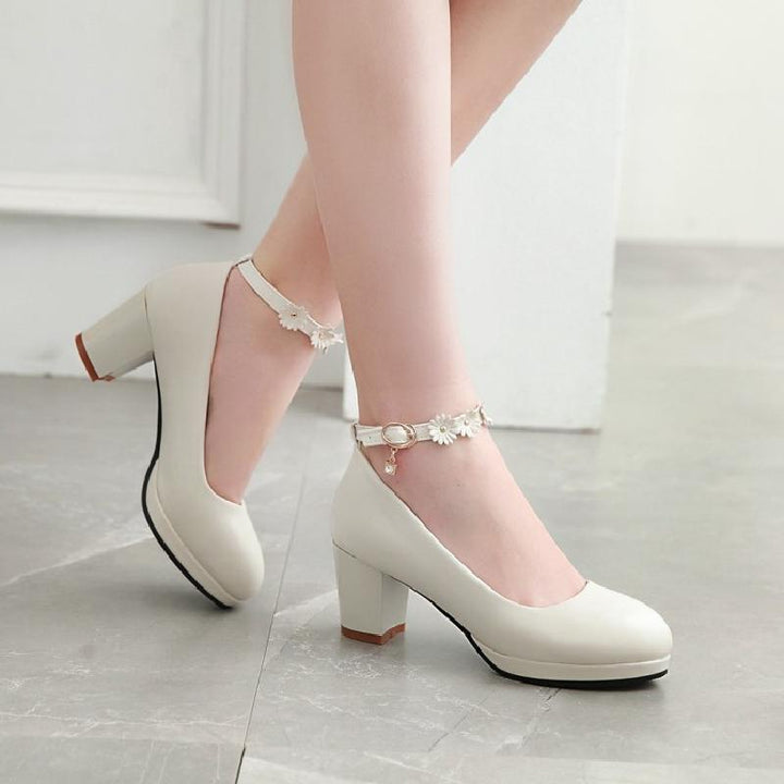 Pumps Style Flower Strap Heels - Super Amazing Store