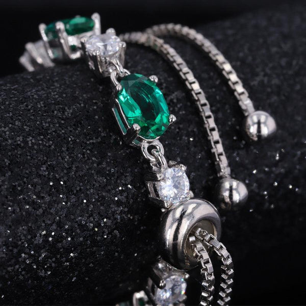 Emerald Bracelet 3 Carat Group Set Sidestones - Super Amazing Store