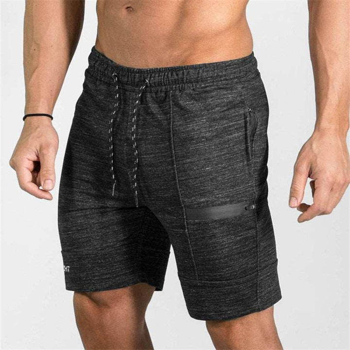 2021 Summer Men's Gyms Shorts Bodybuilding Clothing Men Fitness Zipper Pathwork Workout Cotton Shorts - Super Amazing Store