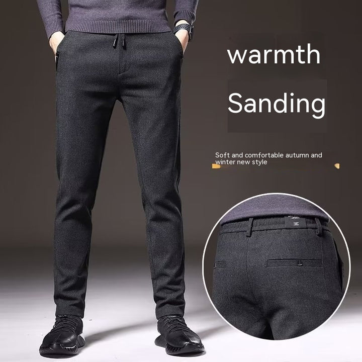 Casual Trousers Men's Loose-fitting Sanding Straight Pants-Super Amazing Store