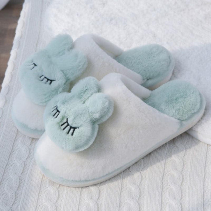 Cotton Slippers Female Winter Couple Home Confinement Shoes Cute Non-slip Plush Slippers - Super Amazing Store