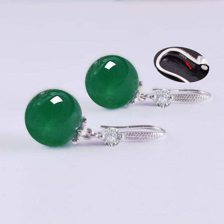 S925 Silver Agate Earrings Long Female Wax Earrings Anti Allergy - Super Amazing Store