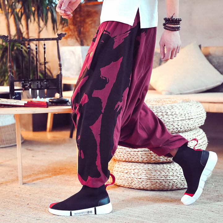 Chinese style nine-point pants-Super Amazing Store