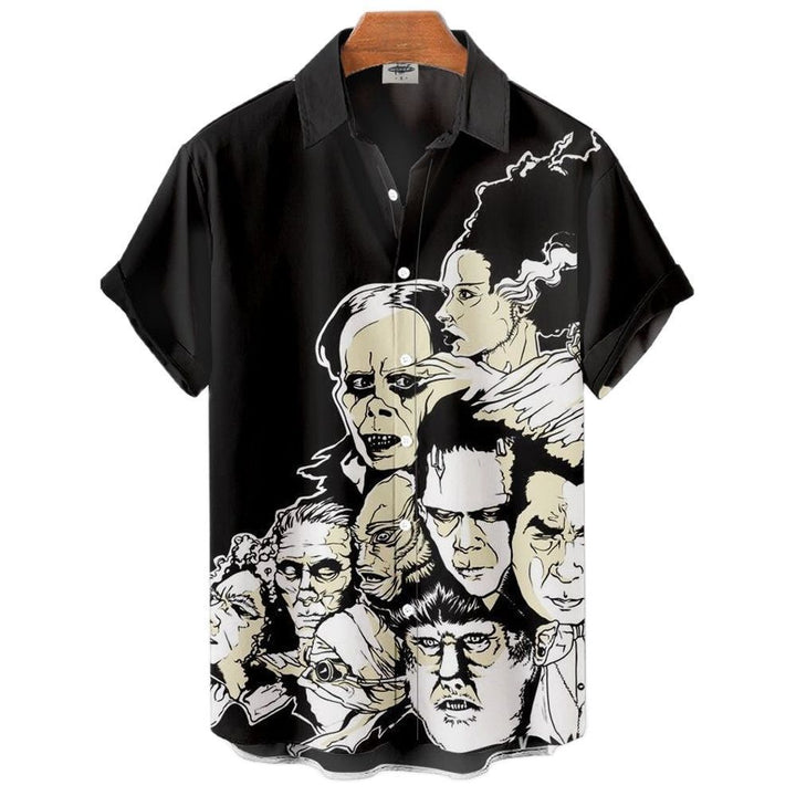 Men's Short-sleeved Shirt Four-sided Stretch 3D Digital Q2