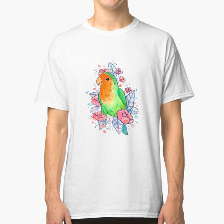 Flowery Lovebird Short Sleeve T-shirt Flowery Lovebird - Super Amazing Store