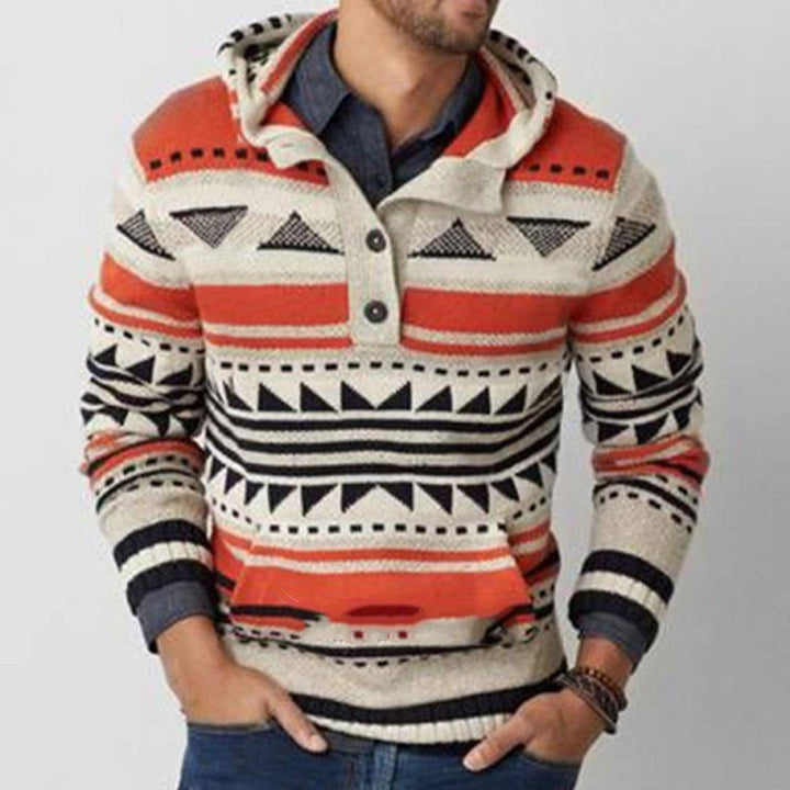 Hooded Sweater Men's Slim Jacquard Sweater Coat - Super Amazing Store