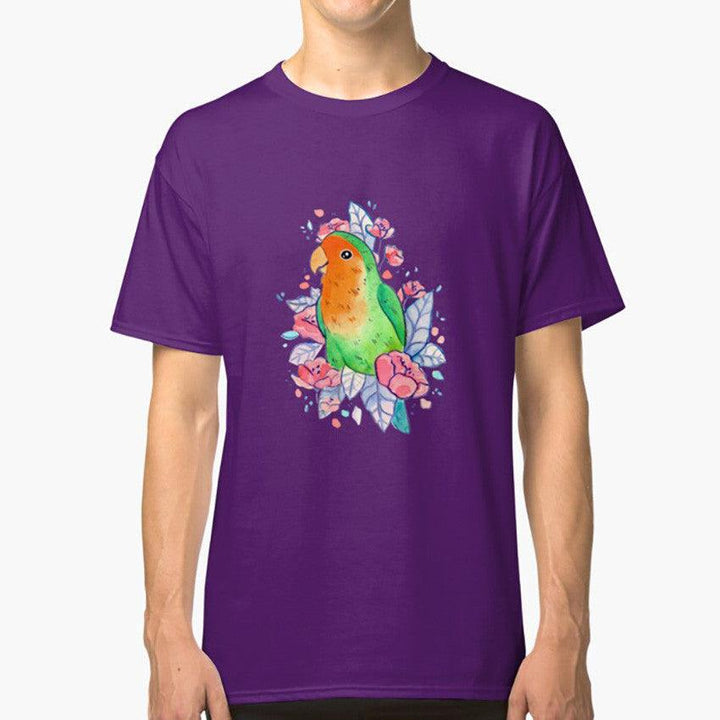 Flowery Lovebird Short Sleeve T-shirt Flowery Lovebird - Super Amazing Store