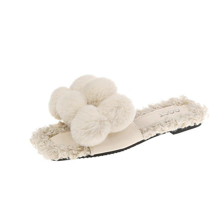 Fur ball slippers - Super Amazing Store