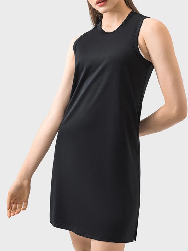 Round Neck Sleeveless Active Dress Trendsi