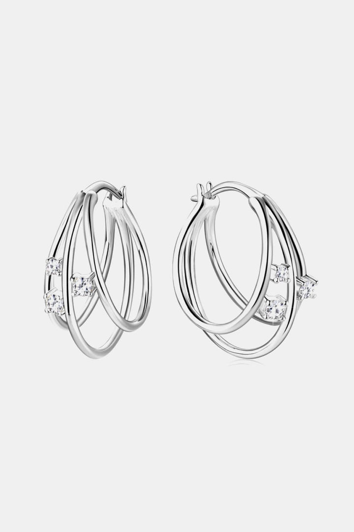 Moissanite 925 Sterling Silver Layered Earrings Trendsi