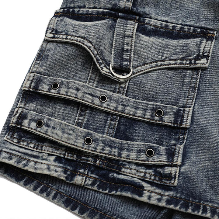 Heavy Duty Patchwork Denim Shorts For Men - Super Amazing Store