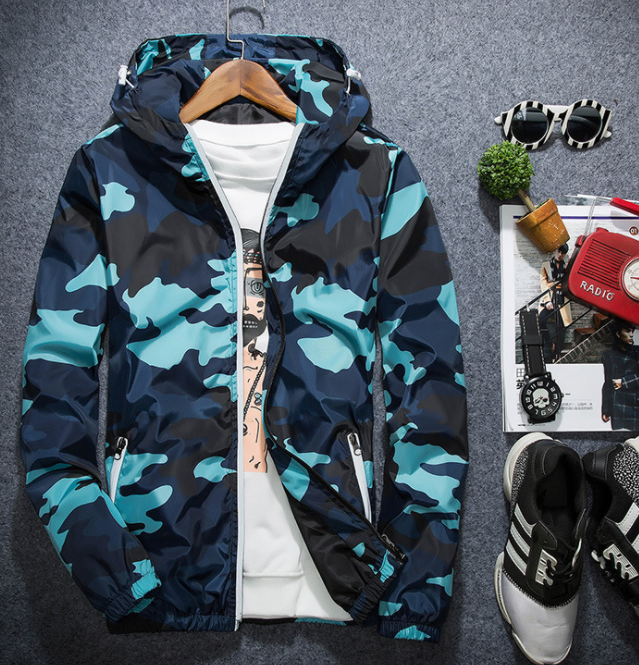 Camouflage Jackets Casual Mens Coat Men's Hooded Luminous Zipper Coats MWJ011-Super Amazing Store