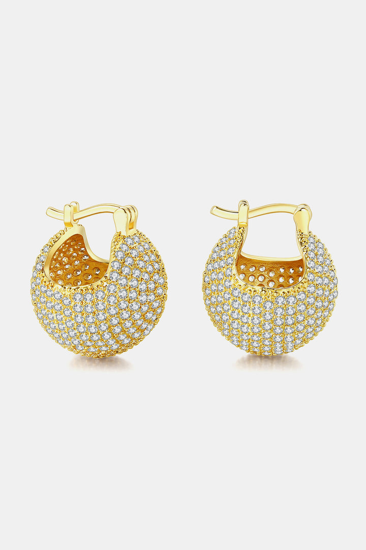 Inlaid Cubic Zirconia Brass Earrings Trendsi