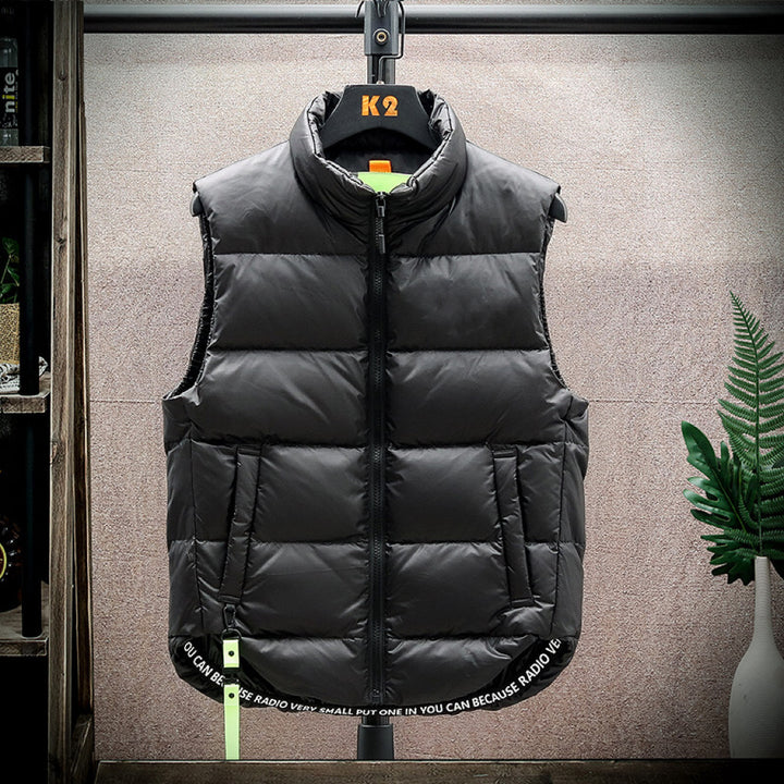 Men's Winter Down Vest Fashion All-match Stand-collar Sleeveless Jacket Q2