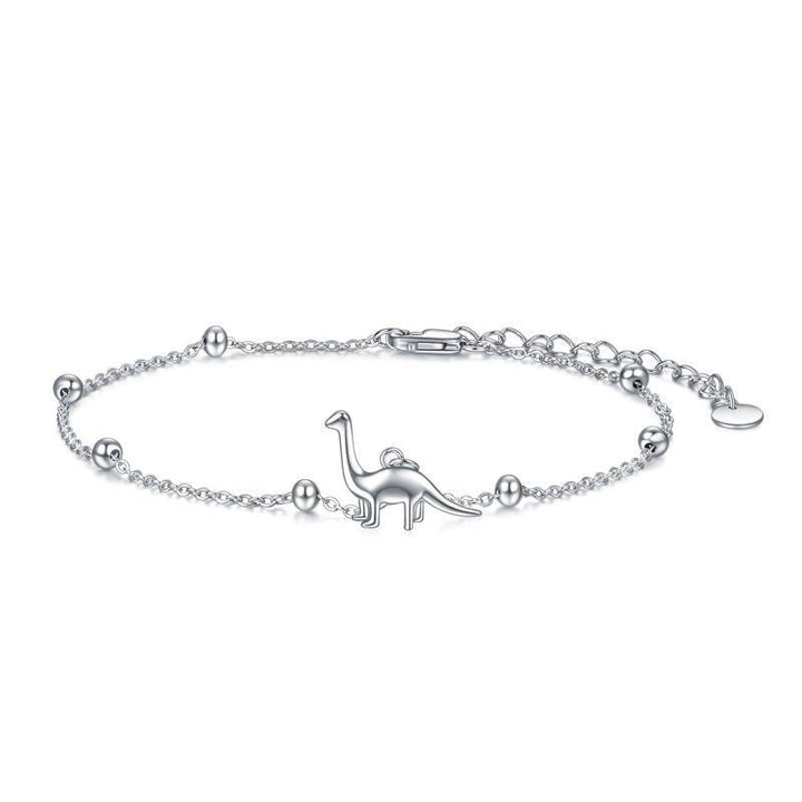 Sterling Silver Dinasour Ankle Bracelets Beach Charm Adjustable Anklet for Women Teen Girls - Super Amazing Store